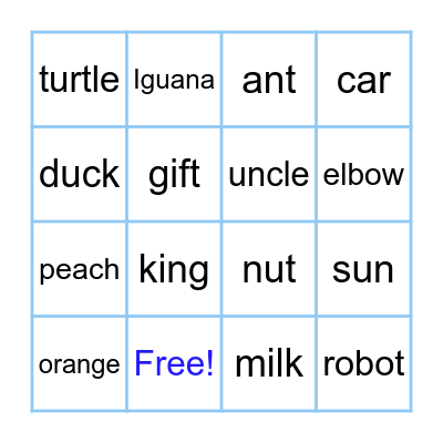 Phonics Bingo 3 Bingo Card