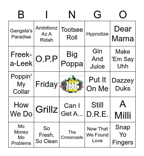 90's & 2000's Hip Hop Bingo Card