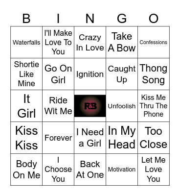 90's & 2000's R&B Bingo Card