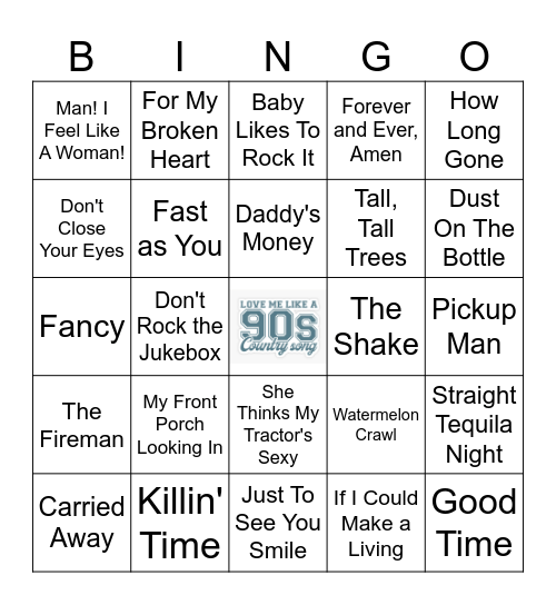 90's Country - Round 1 Bingo Card