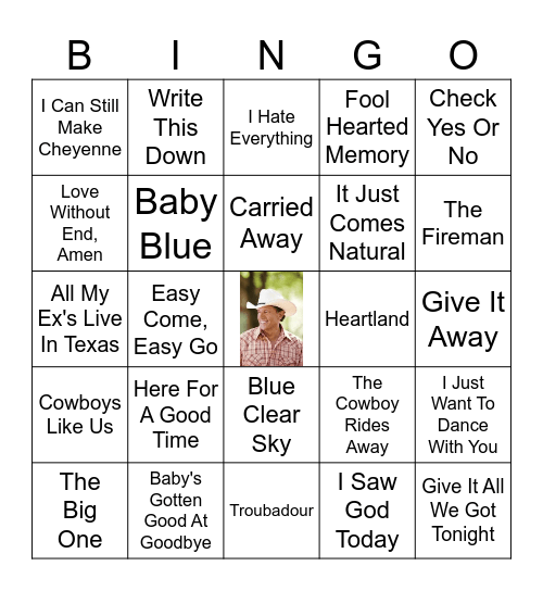 George Strait ONLY Bingo Card