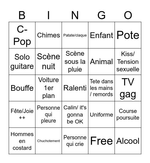 C-Drama FR Bingo Card