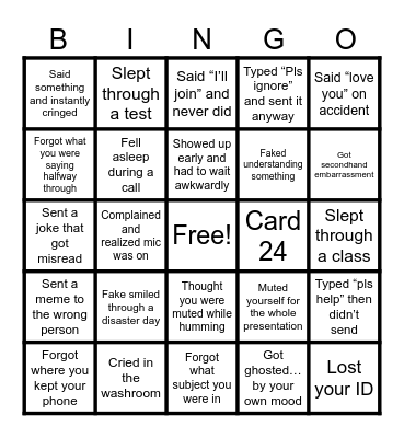 BINGOOO!!!! Bingo Card