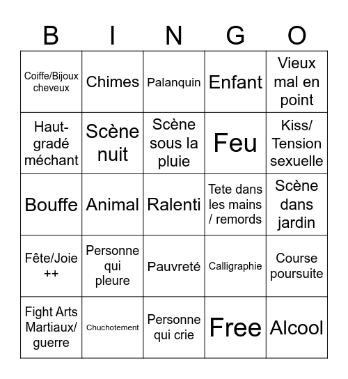 C-Drama Historique FR Bingo Card