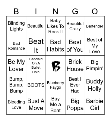 B Bingo Card
