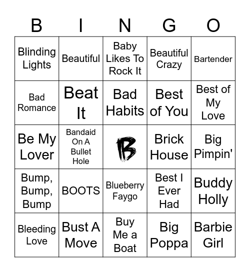 B Bingo Card