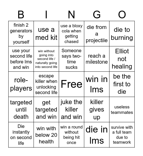 Two-Time Bingo Card
