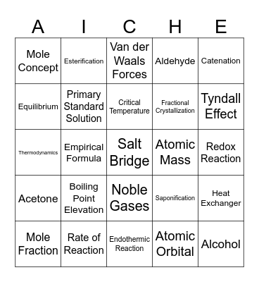 CHEM - BINGO Card