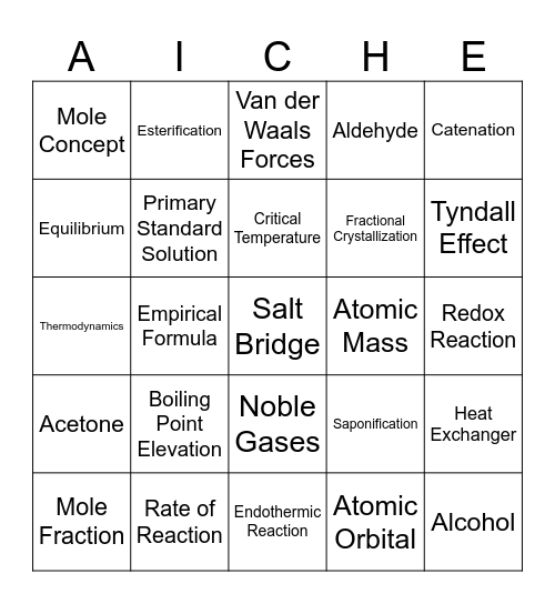 CHEM - BINGO Card