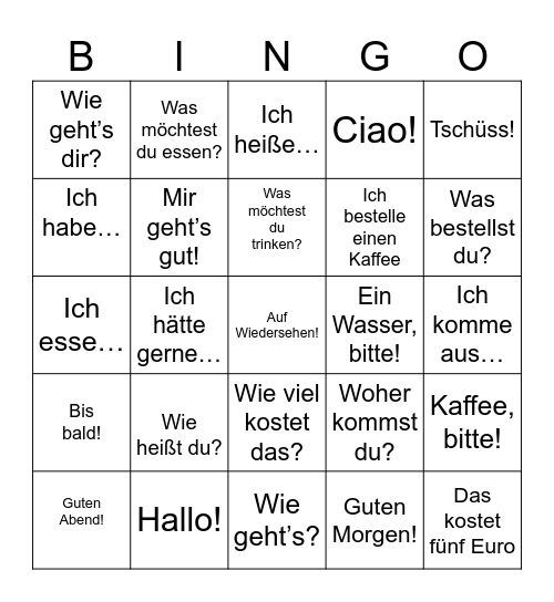 Number Bingo 1-25 Bingo Card