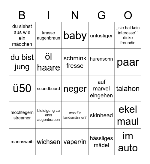ome bingo Card