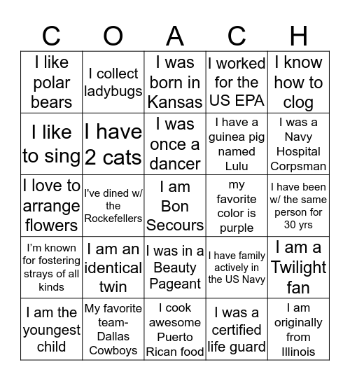 Practice Leaders October 2016 Meeting Bingo Card