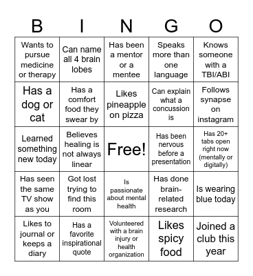 Synapse Bingo Card