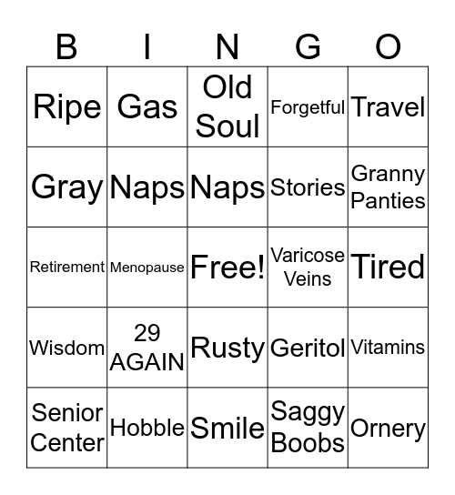 MARY SUE'S 70th BIRTHDAY Bingo Card