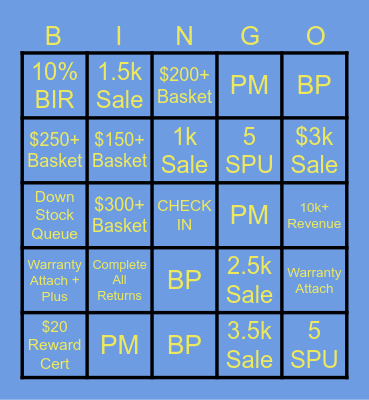 BB BINGO TIME! Bingo Card