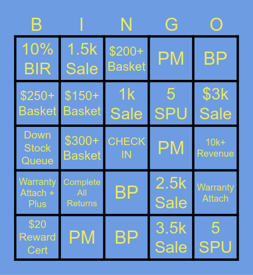 BB BINGO TIME! Bingo Card