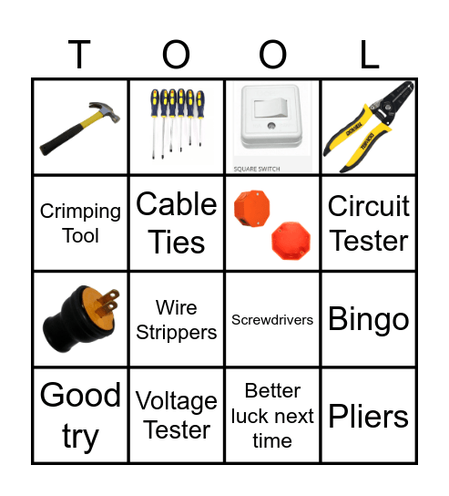 Electrical Tools Bingo Card