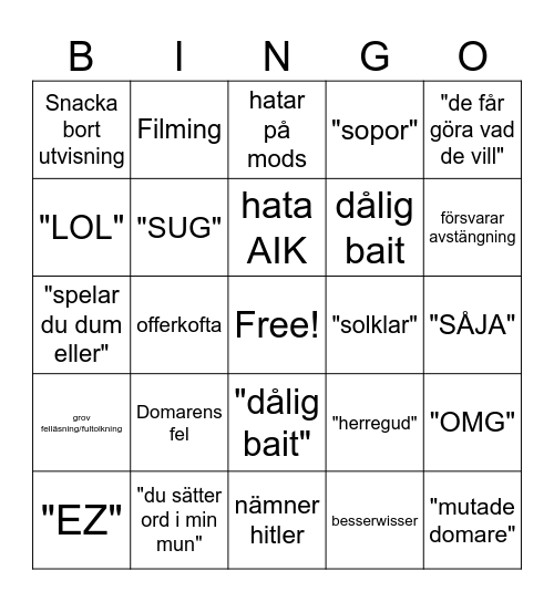 Seppo Bingo Card