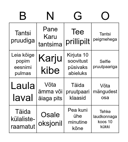 Lota ja Robert 30.08.2025 Bingo Card