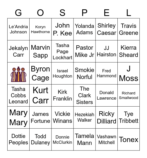 Gospel Bingo Card