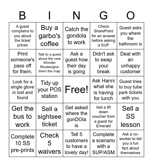 G1 PSS SUNDAY BINGO Card