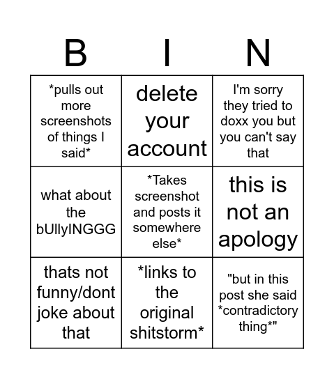 bullshit bingo Card