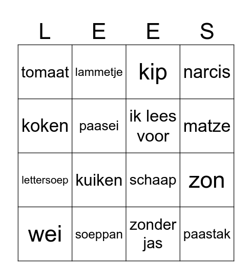 Lente en leesfeest BINGO Card