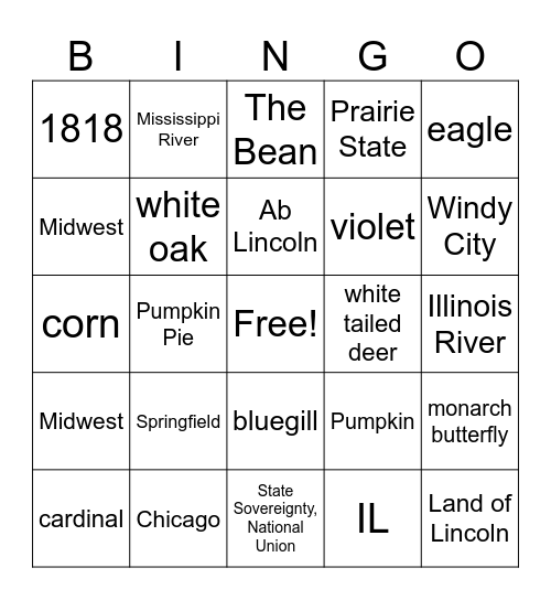 Illinois Bingo Card