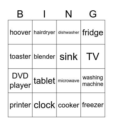 GMF 4 Unit 6 vocabulary Bingo Card