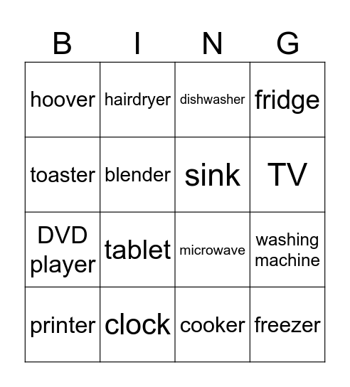GMF 4 Unit 6 vocabulary Bingo Card