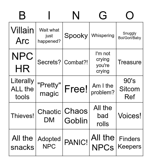 DM Sunday Class! Bingo Card