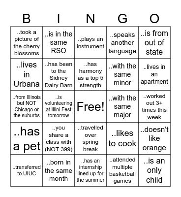 LAS 399 AD3 Bingo Card
