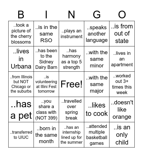 LAS 399 AD3 Bingo Card