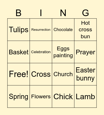 Easter Bingo Card