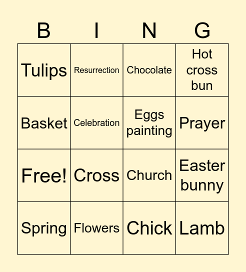 Easter Bingo Card