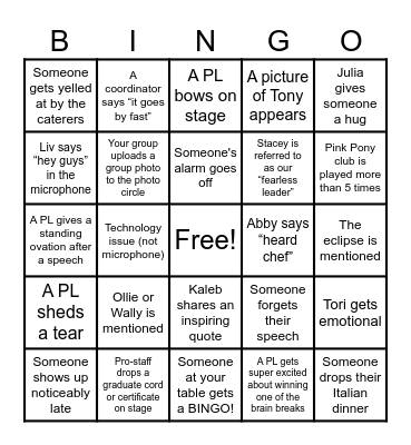 Farewell Palooza BINGO CARD 2025 Bingo Card