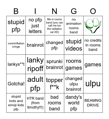 Profile Picture and video Bingo Card