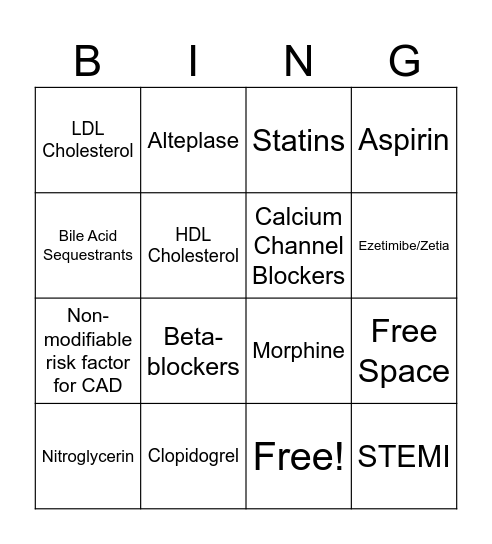CAD/MI Bingo Card