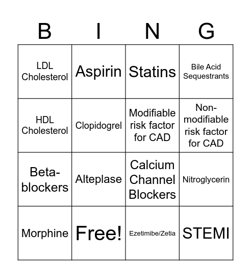 CAD/MI Bingo Card
