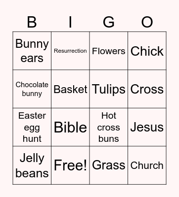 Easter Bingo Card