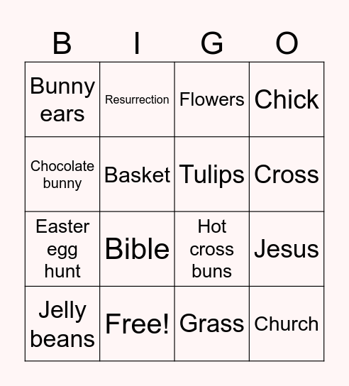 Easter Bingo Card