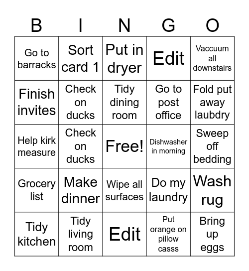Sunnkmnnn Bingo Card