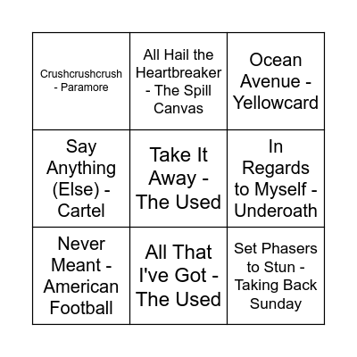 Game Two Bingo Card