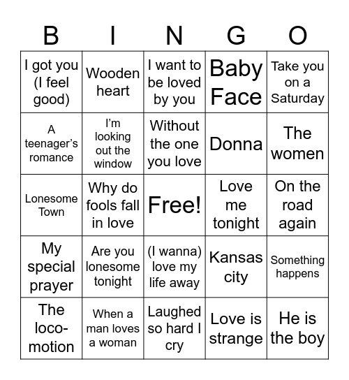 muziek Bingo Card