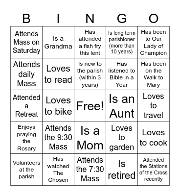Find someone who Bingo Card