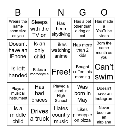 EXPERT Bingo Card