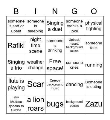 Movie Bingo Card