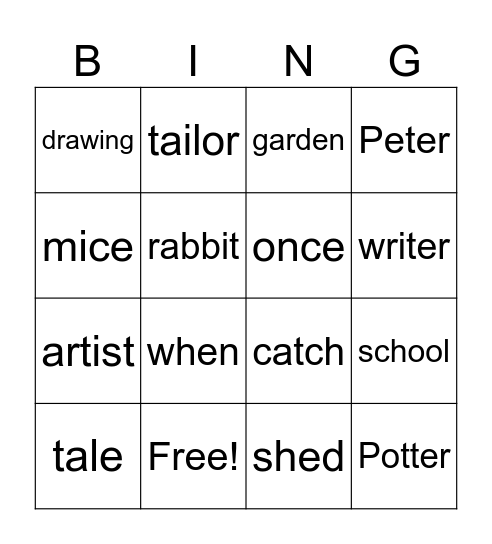 Beatrix Bingo! Bingo Card