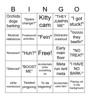 Nimbus' Bingo!! Bingo Card