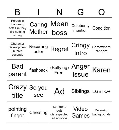 Dhar Mann Bingo Card